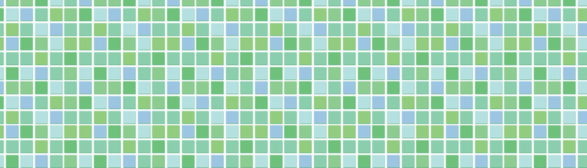 Bathroom wall mosaic pattern of green and blue square tiles a modern geometric background 