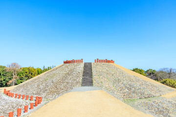 冬の亀塚古墳　大分県大分市　Kamezuka Tomb in winter. Oita Pref, Oita City.