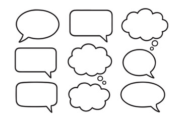 Fototapeta premium a collection of various speech bubbles and thought clouds