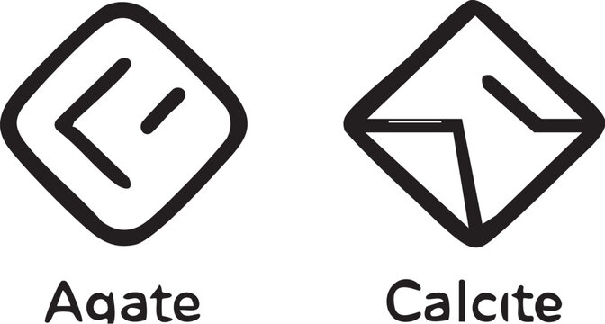 Agate and Calcite Mineral Symbols.