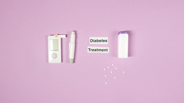 Diabetes Treatment Concept with Glucose Meter and Medication