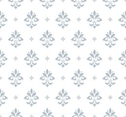 Fototapeta premium Flower geometric pattern. Seamless vector background. White and gray ornament. Ornament for fabric, wallpaper, packaging. Decorative print