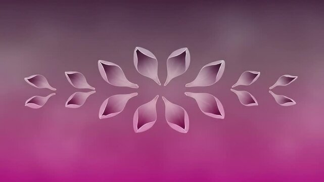 Blooming pink sakura cherry blossom symmetry soft floral zen motion art
