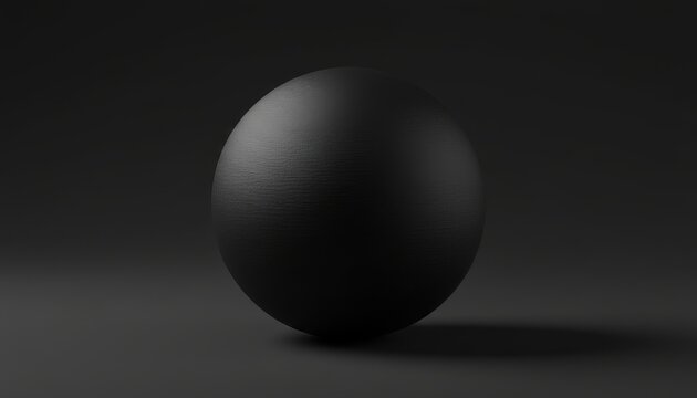 A sophisticated matte black minimalist sphere with subtle lighting and shadow, isolated for design.