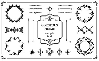 アンティークなデザイン装飾フレーム素材セット