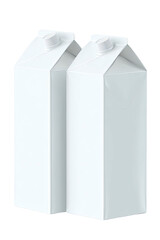 Two tall, white, gable-top cartons with white spouts, in front of a white background