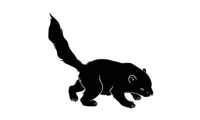 こぐま座の熊の白黒イラスト（白色のアウトラインあり） © sokabe