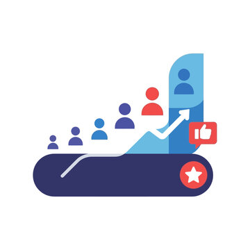 Social Media Followers Increase Concept.