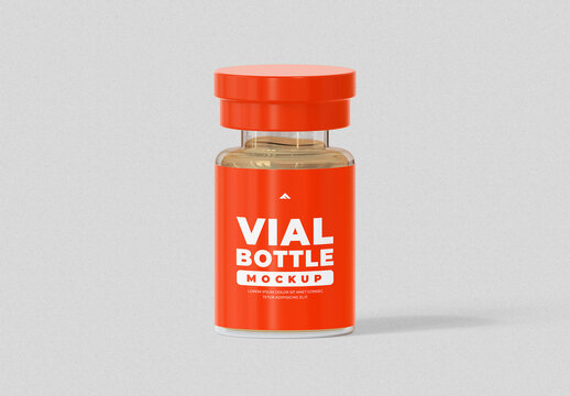 Medical Vial Bottle Mockup PSD for Pharmaceutical Branding Design