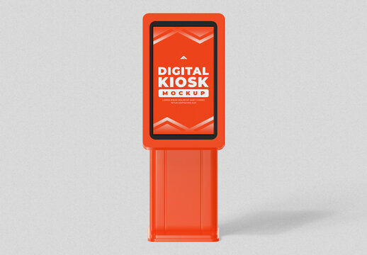 Modern Digital Kiosk Mockup PSD for Public Advertising Branding