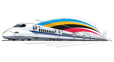 Fototapeta premium High-speed train with colorful streaks
