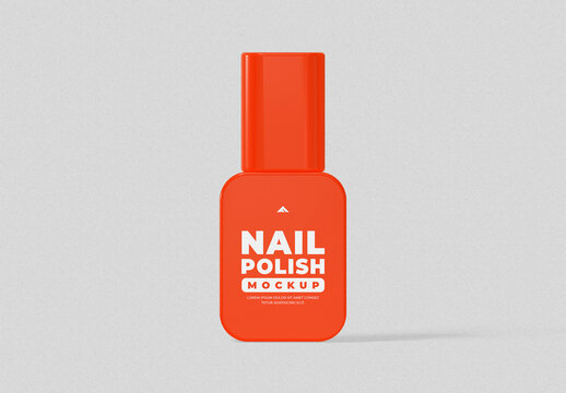Nail Polish Bottle Mockup PSD for Cosmetic Branding Showcase