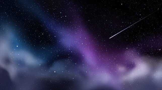 Stunning Night Sky with Shooting Star and Nebula