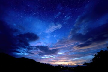 Stunning Night Sky with Stars and Clouds