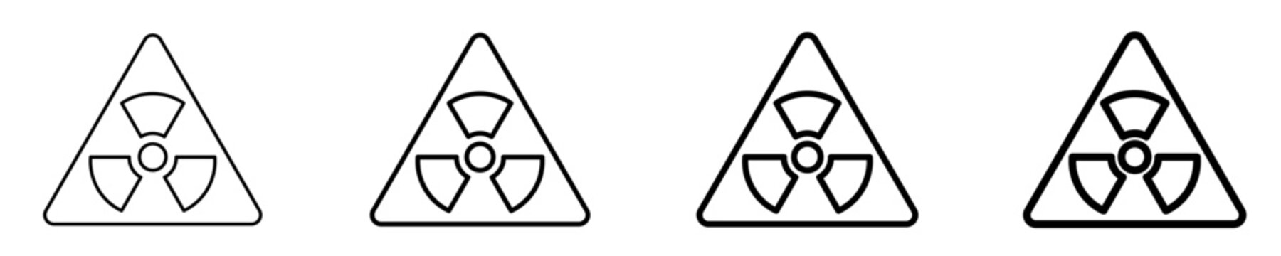 Radioactive Symbol  Icon Set Different Style Collection
