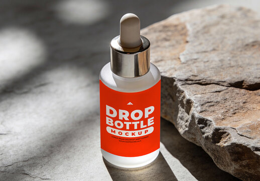 Glass Dropper Bottle Mockup AI for Skincare Serum Branding