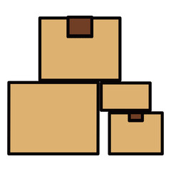 重ねられた複数の段ボール箱のイラスト