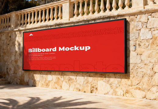 Street Billboard Mockup PSD for Outdoor Branding and Promotion