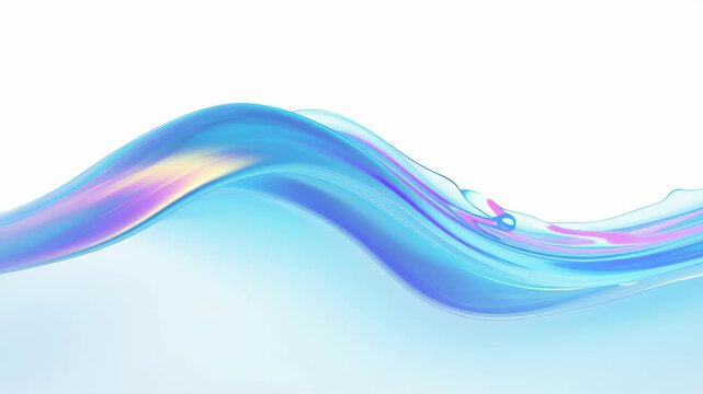 Abstract animation background design glasses wave loop render three dimensional water iridescent gradient flowing glasslike wave forms with looped three dimensional render and soft iridescent create