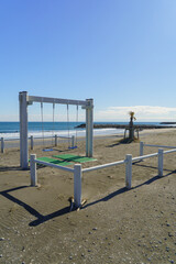 日本の風景【千葉県】九十九里浜・一宮海岸の白いブランコ
