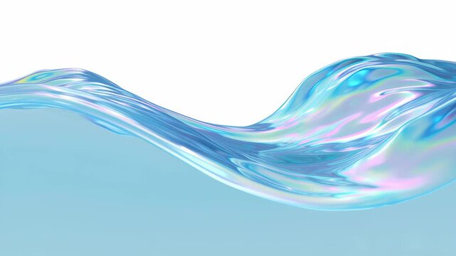 Abstract animation background design glasses wave loop render three dimensional water iridescent gradient shimmering fluid forms create graceful looped wave with glossy glasslike surface and soft