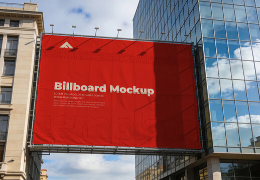 Realistic Outdoor Billboard Mockup PSD for City Advertising Campaign
