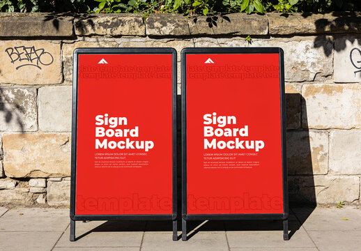 Retail Store Signboard Mockup PSD for Logo Branding Display