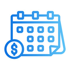 Fototapeta premium Calender money Line Gradient Icon