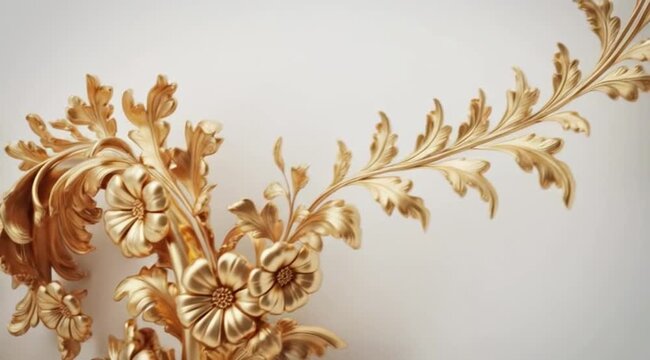 Gold Ornate Floral Swirls Decorative Elements with Cinematic Motion