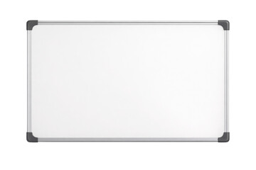 Blank Whiteboard with Gray Frame and Rounded Corners Isolated on White
