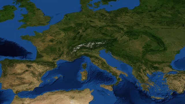 Satellite Map Zoom Animation From World View To Munich Germany