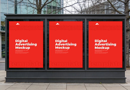 Digital Advertising Screen Mockup PSD for LED Display Campaign Branding