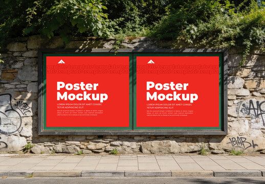 Artistic Poster Mockup PSD for Creative Design Showcase Display