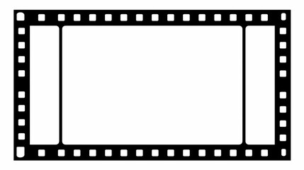 Fototapeta premium Blank Film Strip Frame with Perforations and Copy Space.
