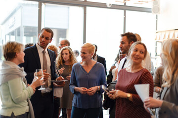 Naklejka premium Professional networking event gathering.