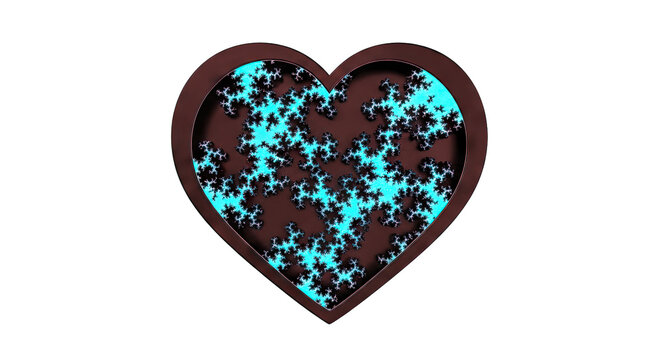 Heart-shaped frame with fractal pattern