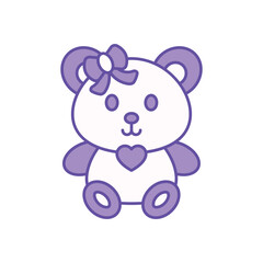 Obraz premium Teddy bear icon clean and modern vector illustration