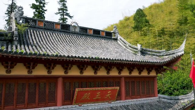Traditional Buddhist Temple Architecture in Hangzhou Forest