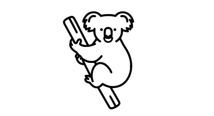 Fototapeta premium Cute koala illustration climbing a branch