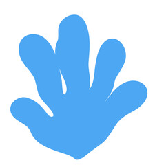 Fototapeta premium Blue Abstract Hand or Starfish Shape Silhouette Illustration