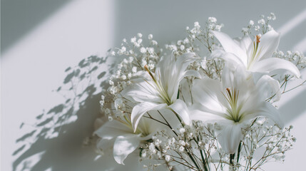 白いユリのコンポジション