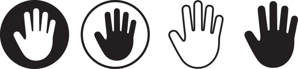 Set of hand gestures icons in different styles and colors  various palm symbols