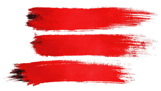 Three horizontal red brushstrokes, textured, on a black background, with visible brush marks