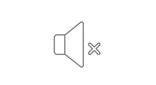 Mute speaker icon symbol for user interface design