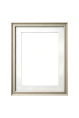 Fototapeta premium Silver Picture Frame with White Mat and Transparent Background