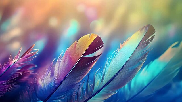 Digital technology color gradient feather abstract background
