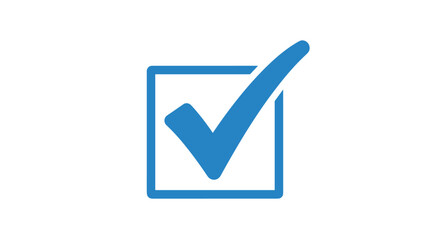 A blue checkmark icon in a square box on a white background © UIC STUDIO