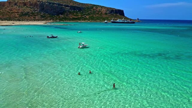 Crystal clear waters at Balos Beach in Greece, perfect for relaxation