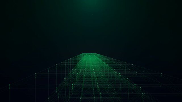Calm, slow-drifting light particles and data lines on a dark background. Sophisticated visual for cloud server architecture and long-term digital storage.