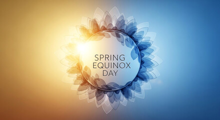 Obraz premium Vibrant spring equinox celebration with blooming flower design